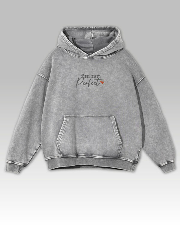 Bluza oversize z kapturem I'm Not Perfect Haft